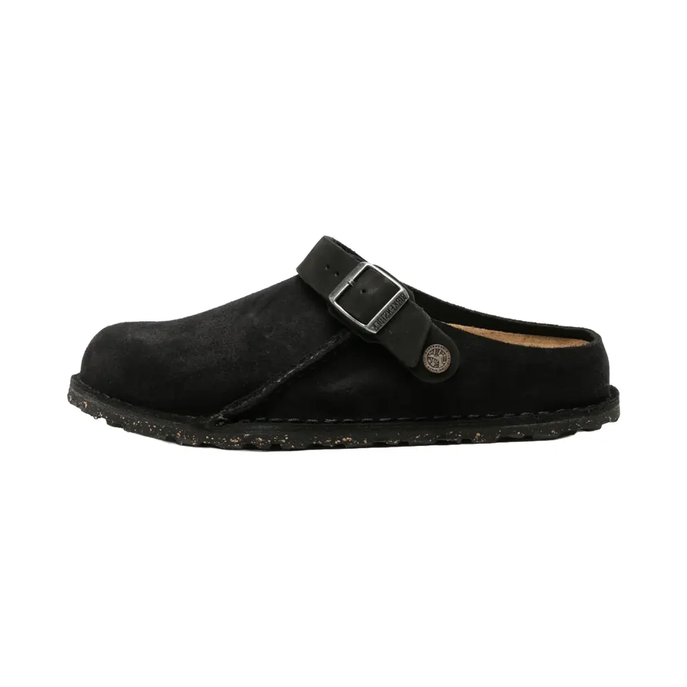 Birkenstock Lutry Premium Suede Leather “Black – Narrow Width” (1025356)