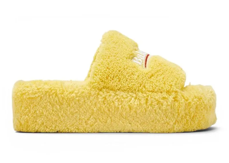 Balenciaga Furry Platform Sandal Yellow (762826W8TA17096)