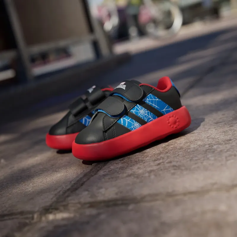 Adidas adidas x Marvel Spider-Man Grand Court Kids Core Black / Bright Blue / Pure Ruby (JQ7828)