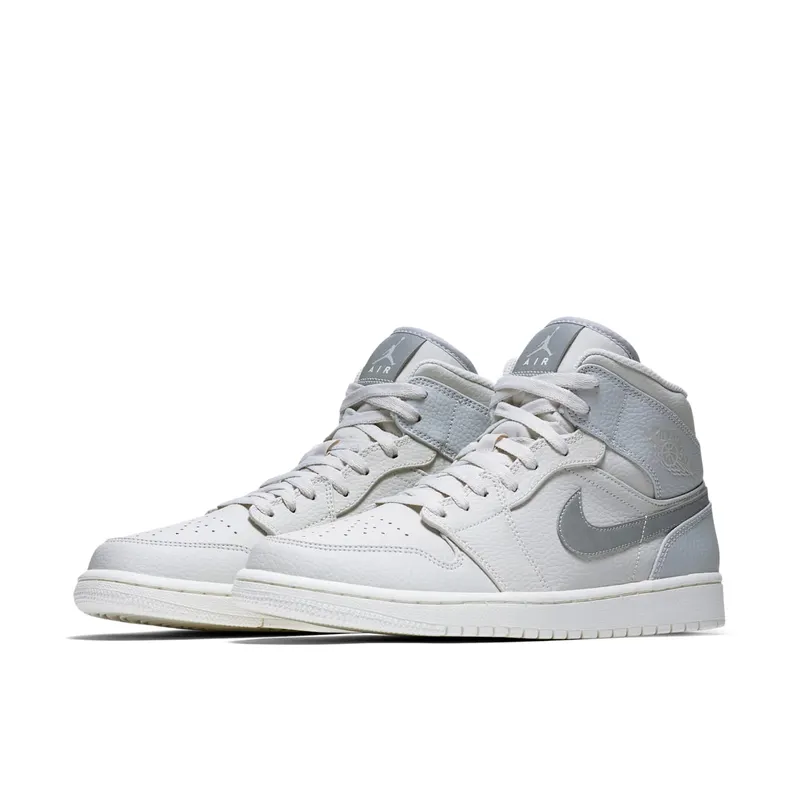 Jordan 1 Mid Light Bone Light Bone/Grey Fog-Reflect Silver (852542-003)
