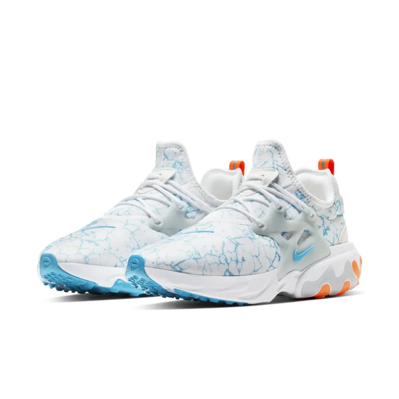 Nike React Presto Acid Wash White/Aura-Total Orange-Blue Fury (CN7664-100)