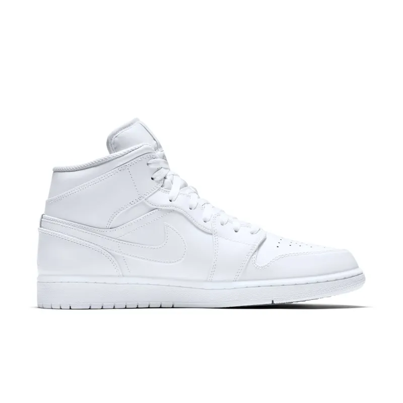 Jordan 1 Mid White/Pure Platinum White/Pure Platinum (554724-104)