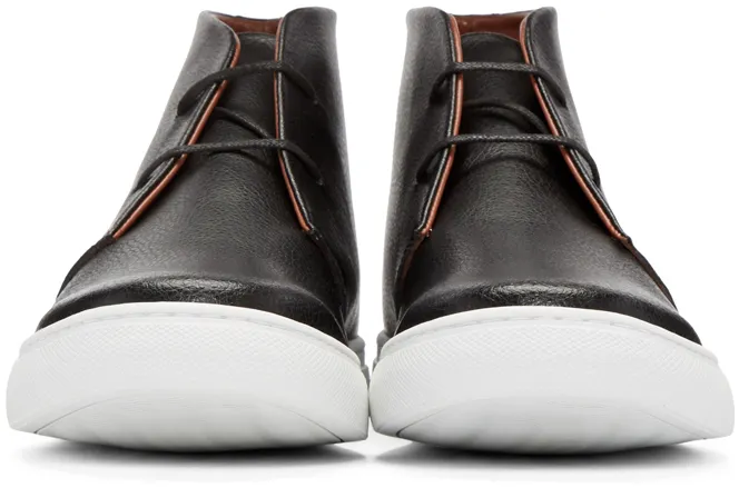 Junya Watanabe Black Leather High-Top Sneakers (WR-K102-051)