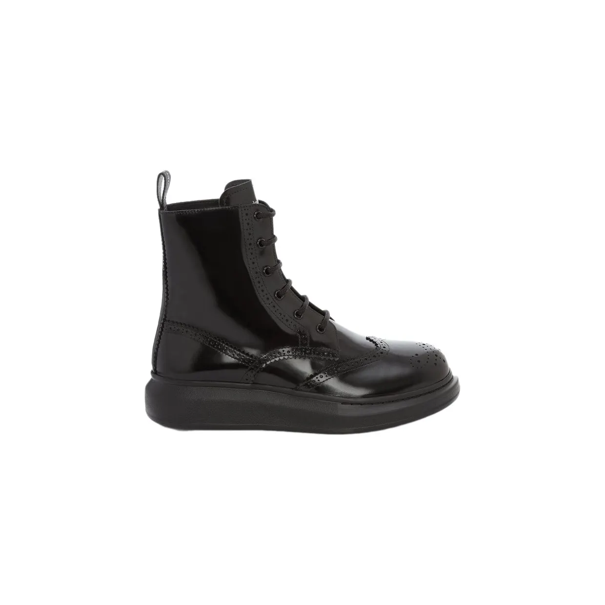 Alexander McQueen Hybrid Chelsea Lace up Boot Black (586199WHX511000)