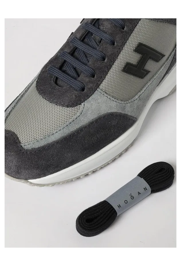 Hogan Interactive Mesh and Suede Sneakers Black (HXM00N0I980UGO828P) (3)