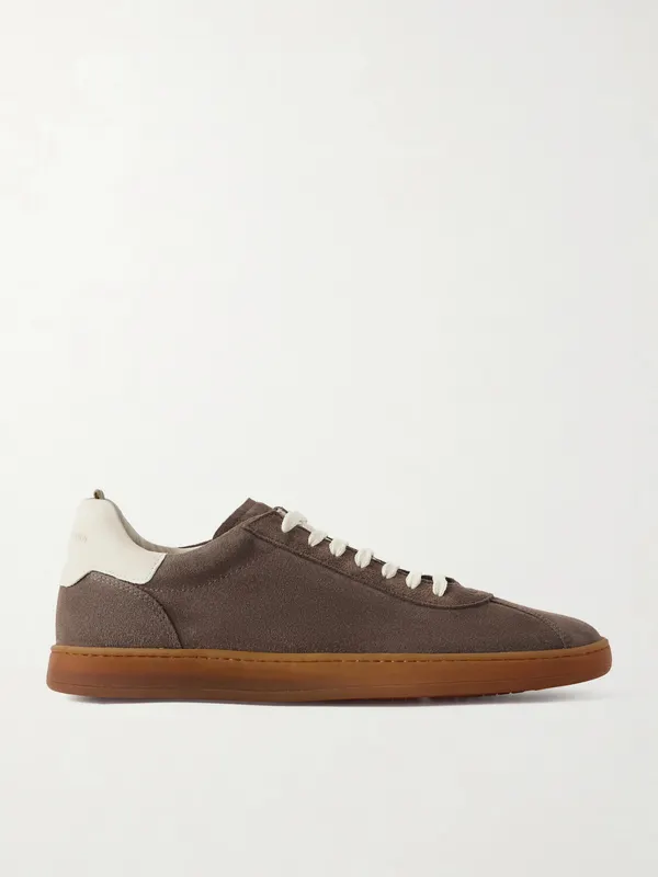 Officine Creative Ginnasio 001 Leather-Trimmed Suede Brown (OCUHALO001-CVCOM00000LC191)