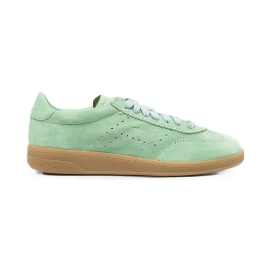 Santoni perforated-detail suede “Green” (WBPL61340MENTKSN)