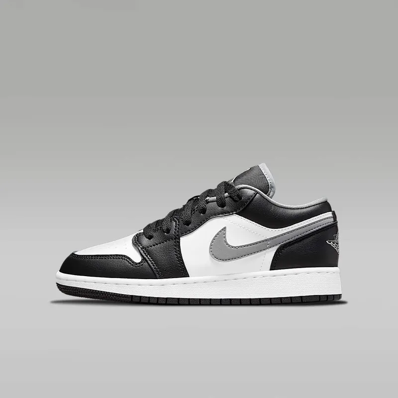 Jordan 1 Low Black White Grey (GS) (553560-040)