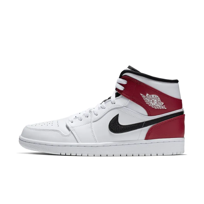 Jordan 1 Mid White Black Gym Red White/Black-Gym Red (554724-116)