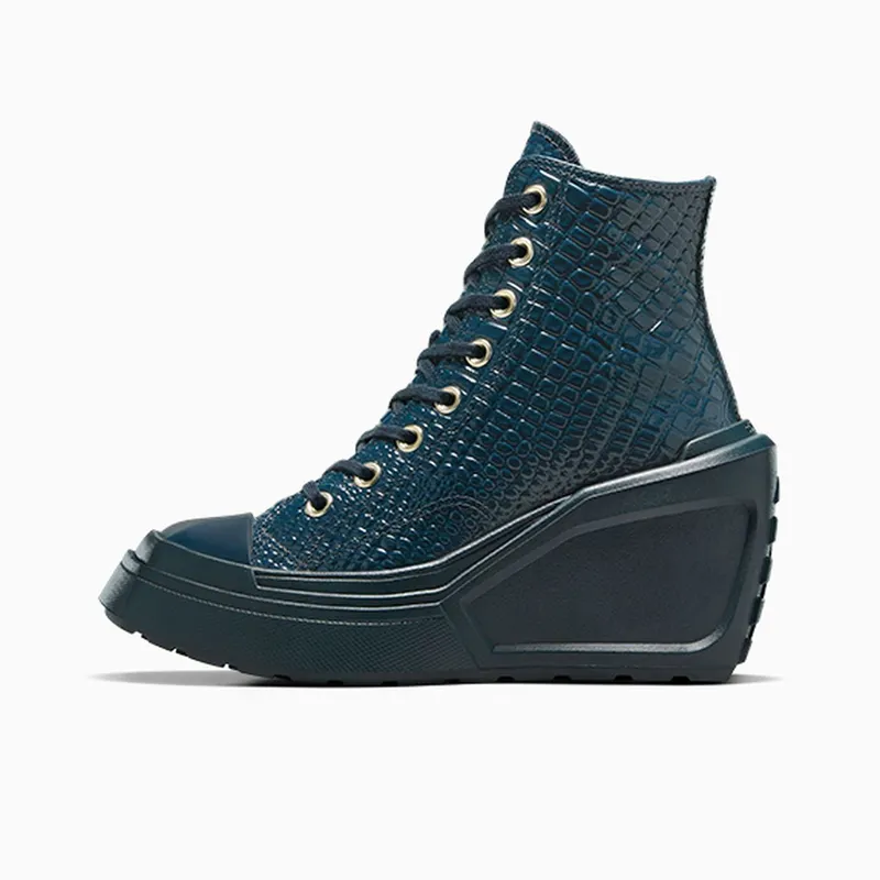 Converse Chuck 70 De Luxe Wedge Platform Leather Into The Void/Gold (A10037C)