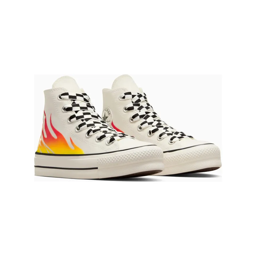 Converse Chuck Taylor All Star Lift Platform Flames Egret/enamel Red/Black – “White” (A07892C)