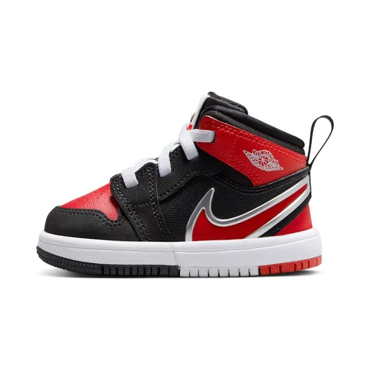 Jordan 1 Mid RM EasyOn TD “Black White University Red” (FQ1283-006)