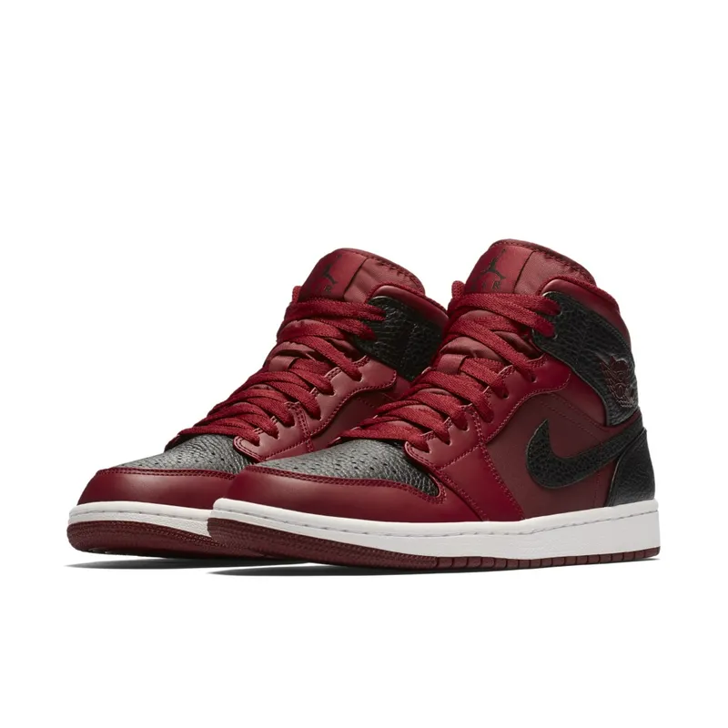 Jordan 1 Retro Mid Team Red Black Team Red/Black-Summit White (554724-601)