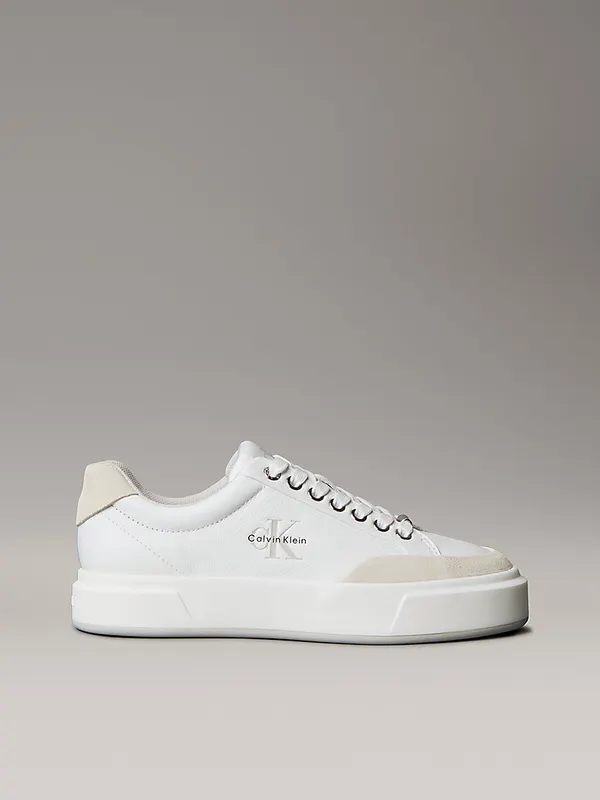 Calvin Klein Premier – Leather Signature “BRIGHT WHITE/LIGHT CASHEW/MOONSTR” (YW0YW020230K7)