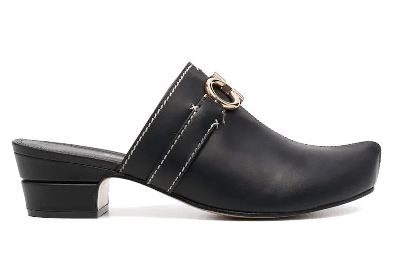 Ferragamo Gancini Leather Mules Black (01D436752532)