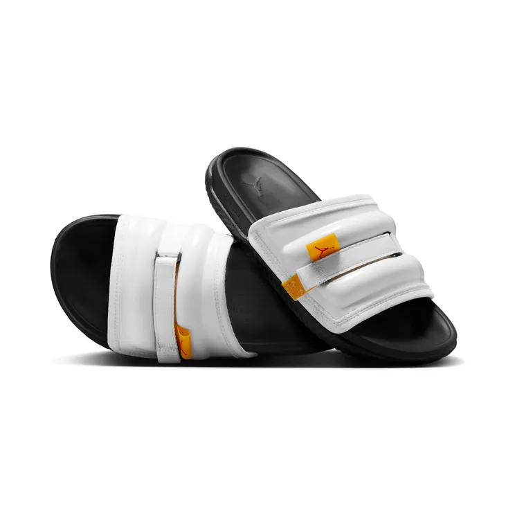 Jordan Super Play Slippers “White / Black / Fire Red / Taxi” (DM1683-170)