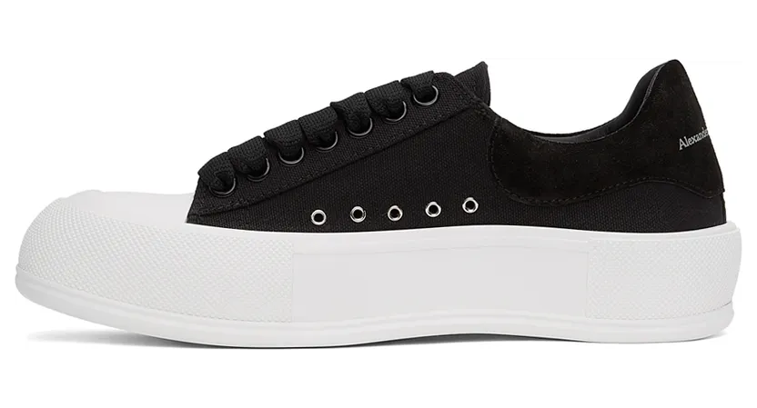 Alexander McQueen White & Blue Deck Plimsoll Sneakers (654594W4MV7) (3)
