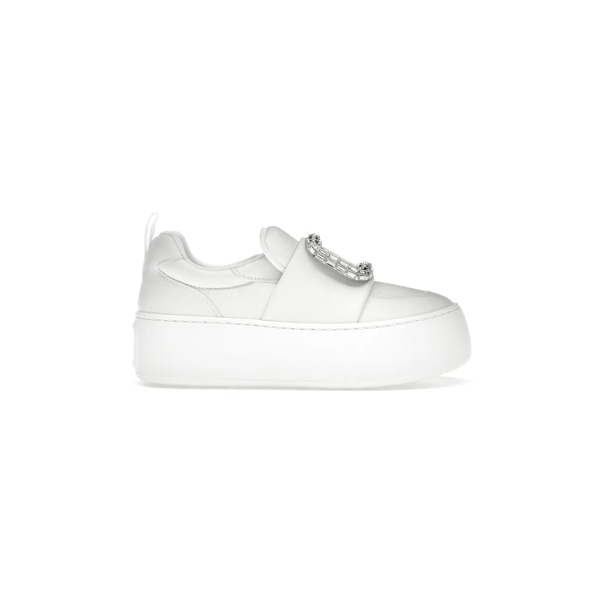 Roger Vivier Viv’ Up White Crystal Buckle (RVW73938910LE9B001)