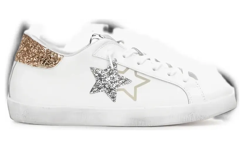 2 Star Prime Star Sneakers mit Glitter-Patch – Weiß (2SD4897)