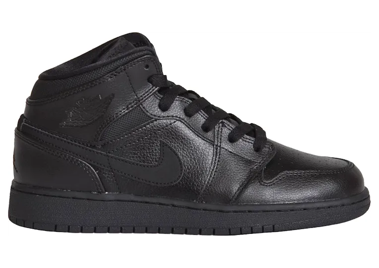 Jordan 1 Mid Triple Black (2015) (GS) “Black” (554725-030)