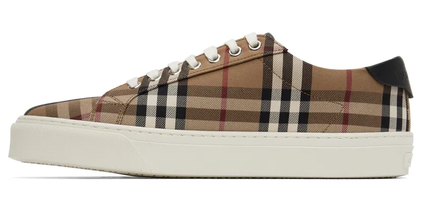Burberry Beige Rangleton Check Sneakers (8056830) (3)