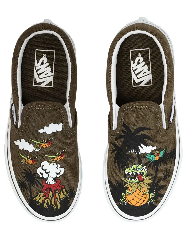 VANS Dineapple Floral Classic Slip-on Kinderschoenen (Groen)