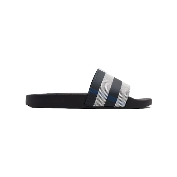 Burberry Furley Slides Black White (8070728)
