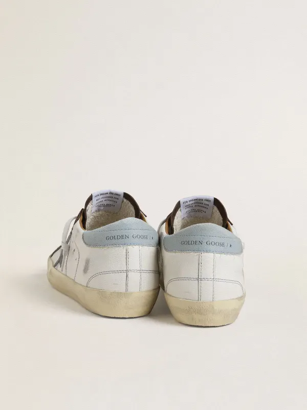Golden Goose Women’S Ltd Super-Star With Light Blue Suede Star And Light Blue Canvas Heel Tab (GWF00101.F007346.12255) (4)