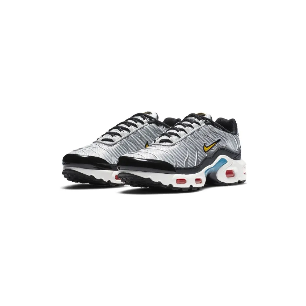Nike Air Max Plus Sky Pack (GS) Metallic Silver/Hyper Crimson-Blue Fury-Speed Yellow (CW6010-001)