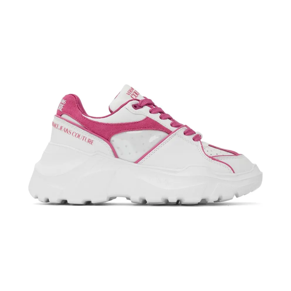 Versace Jeans Couture Off-White & Pink Speedtrack Low (E71VA3SC4EZP064)