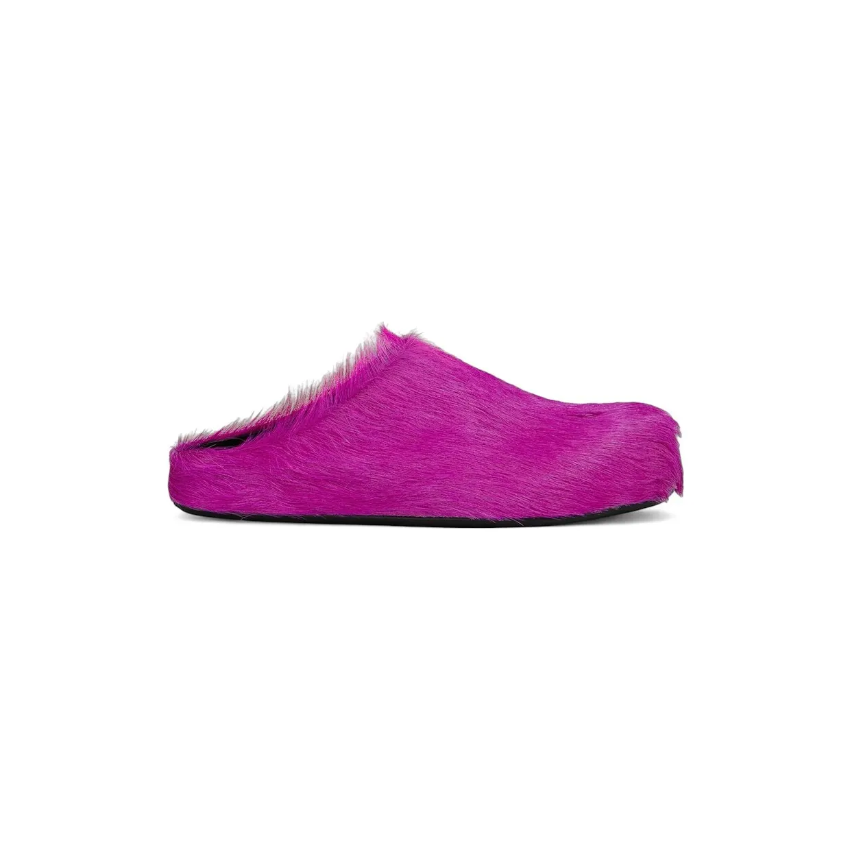 Marni Long Hair Calfskin Fussbett Sabot Mule Fuchsia (SBMR000600P412200C57)