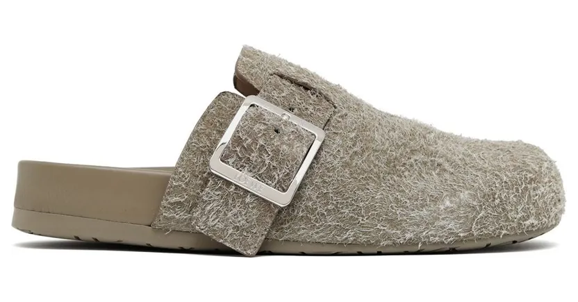 Loewe Easy Buclke Slippers Brushed Khaki