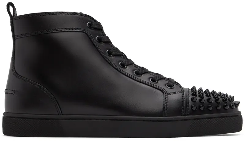Christian Louboutin Black Lou Spikes High-Top (1151061)