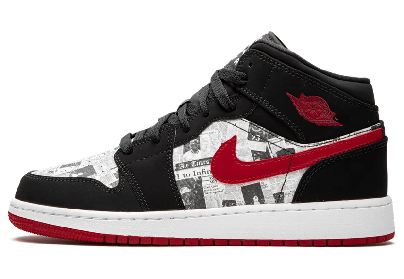 Jordan 1 Mid Newspaper Air Times (GS)