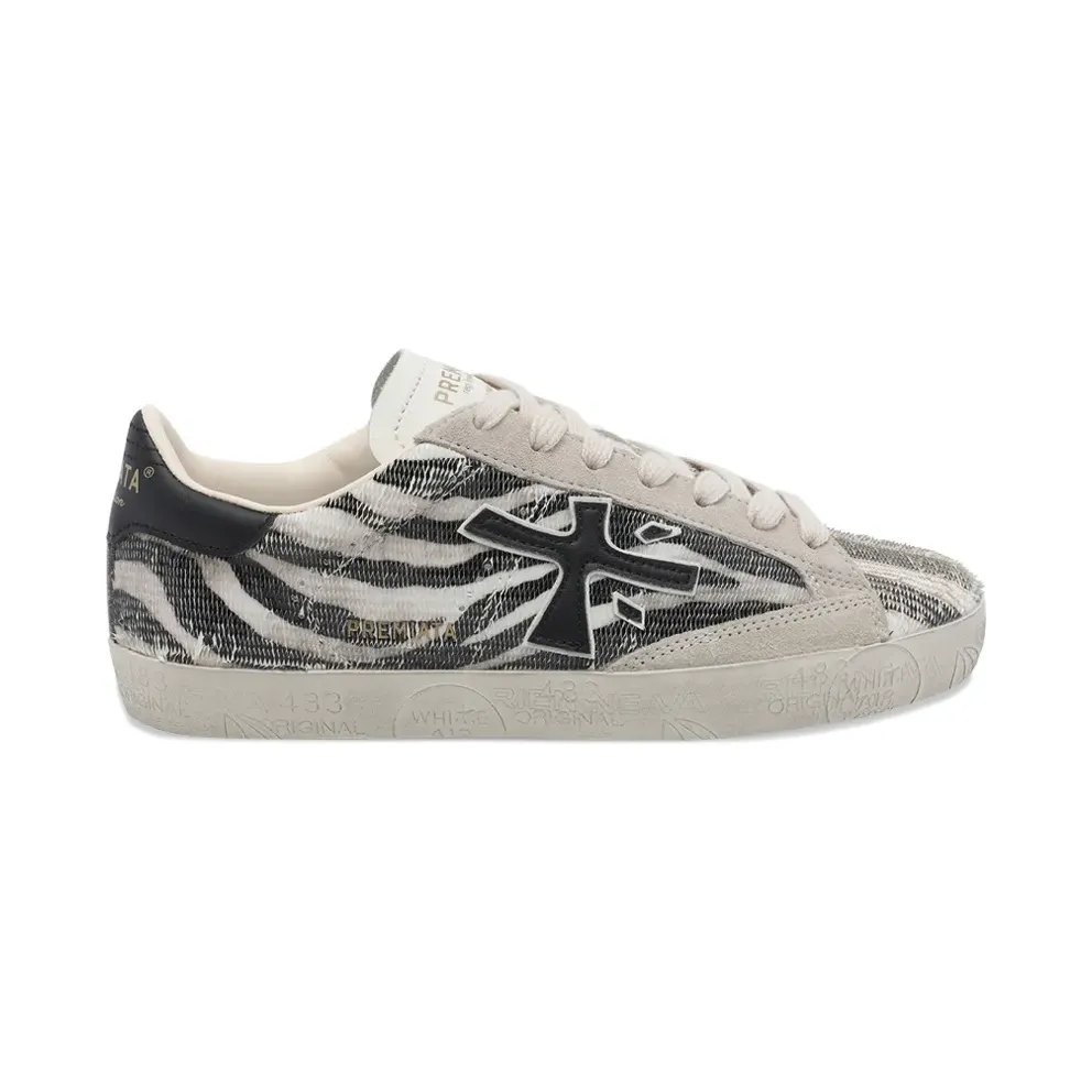 Premiata Stevend 8053 sneakers met zebra-print – Beige