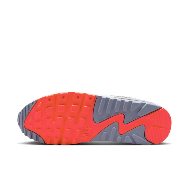 Nike Air Max 90 Premium “Summit White Ashen Slate Pure Platinum Bright Crimson” (HJ9147-121)