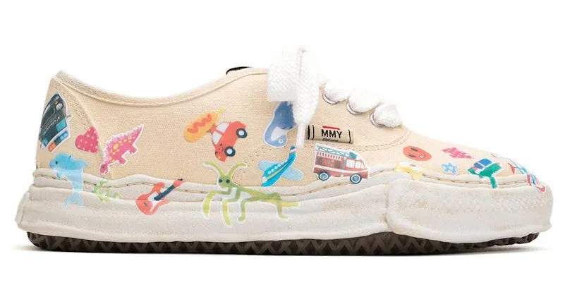 Maison Mihara Yasuhiro Baker OG Sole Canvas Low Printed Sticker White (A14FW745-WHT)
