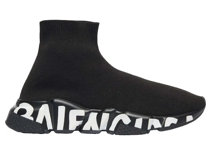 Balenciaga Speed Graffiti Black White (W) (605942W2DB71006)