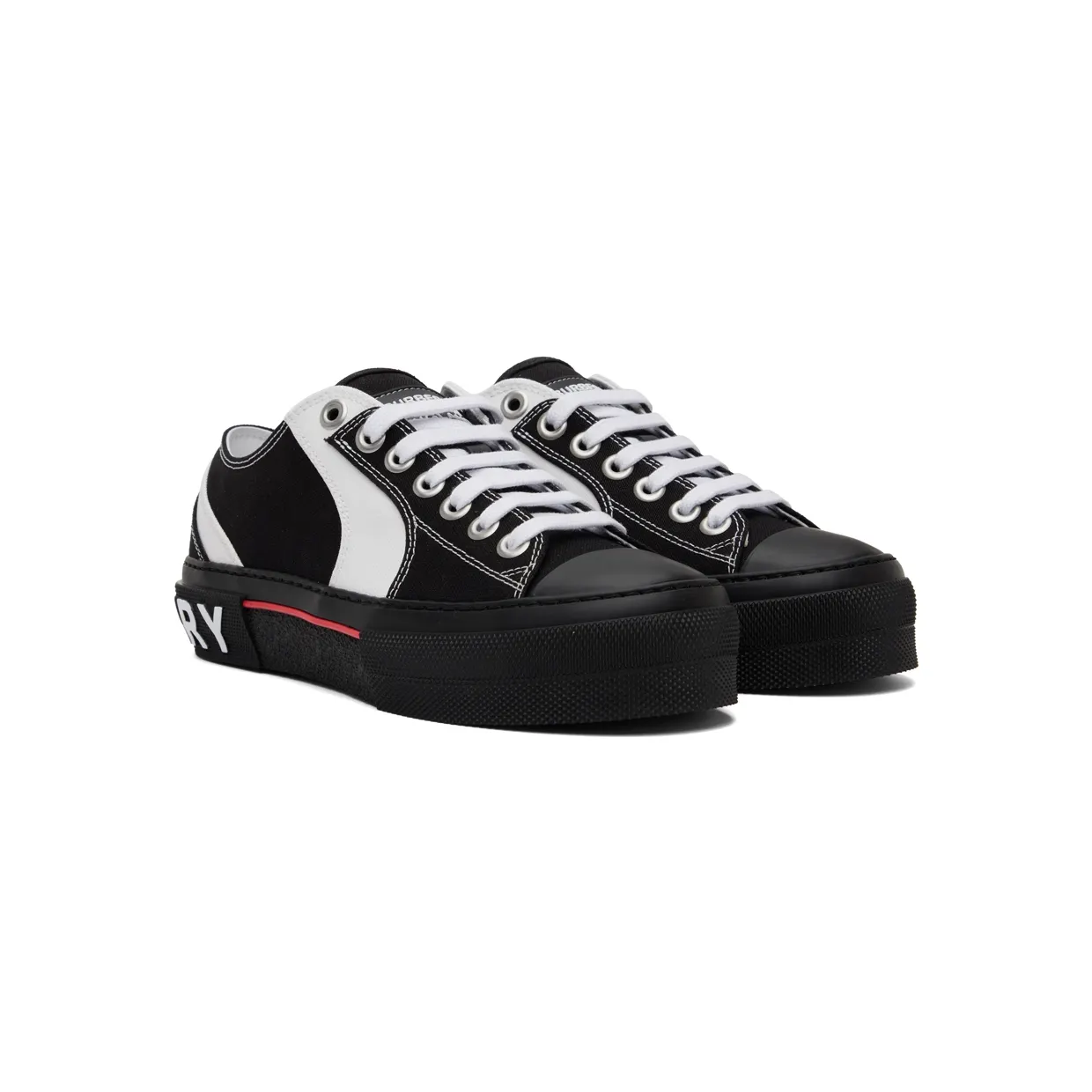 Burberry Black & White Logo Detail Sneakers (8056929) (4)
