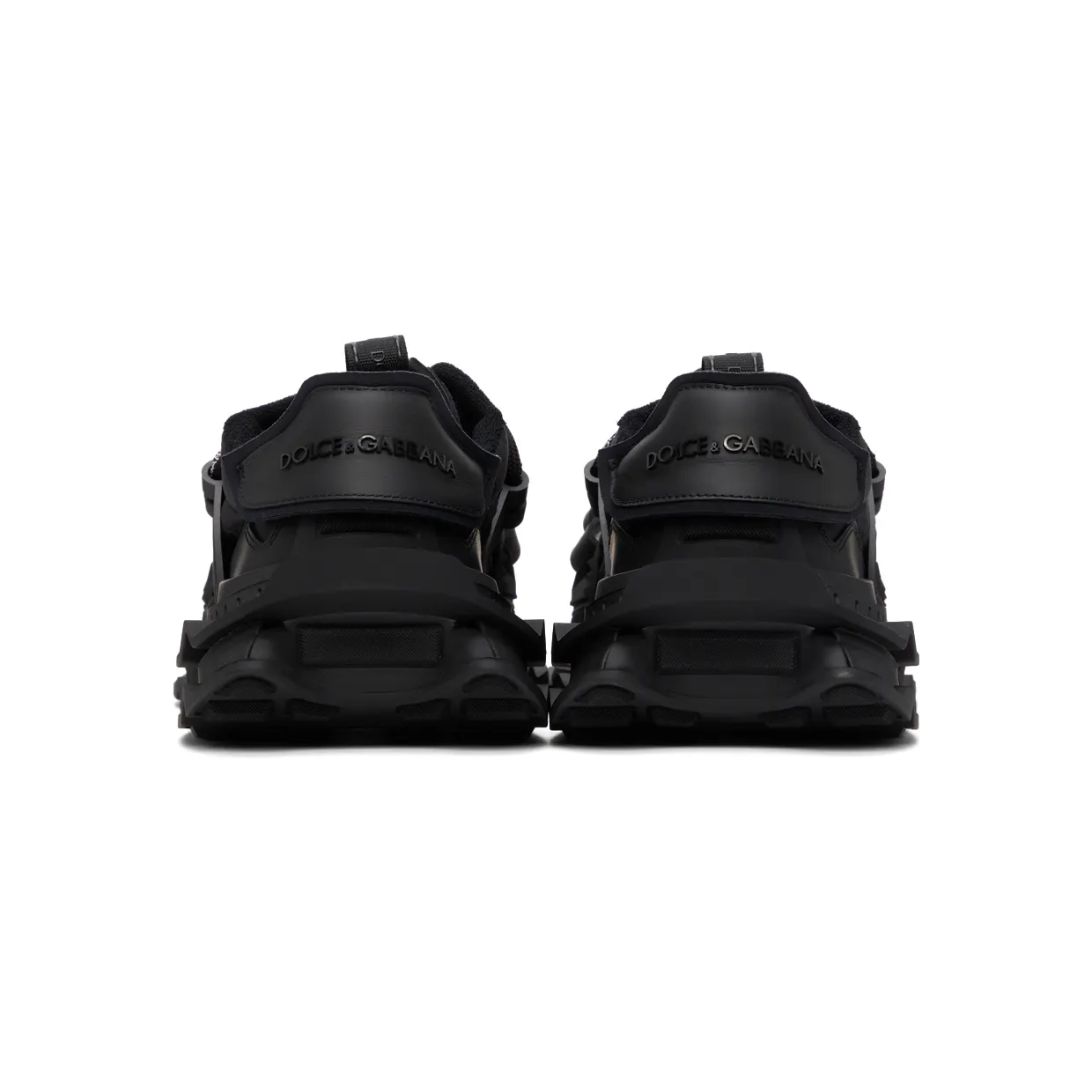 Dolce & Gabbana Black Mixed-Materials Space Sneakers (CS1963 AQ407) (4)