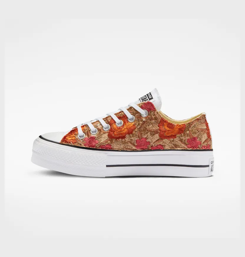 Converse Chuck Taylor All Star Lift Platform Fashion LTD Gold Sequins Embro