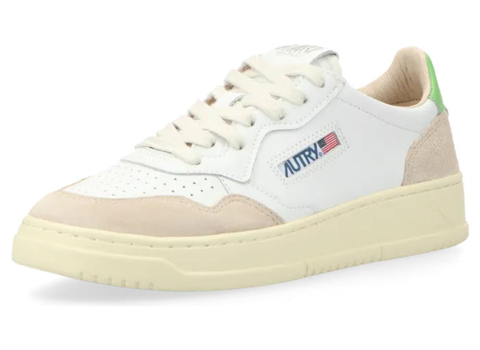 Autry Medalist Low W (leat / suede white / bud green) – AULWLS65 (2)