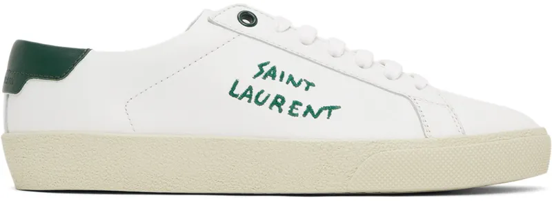 Saint Laurent White & Green Court Classic SL/06 (610649 00NI0)