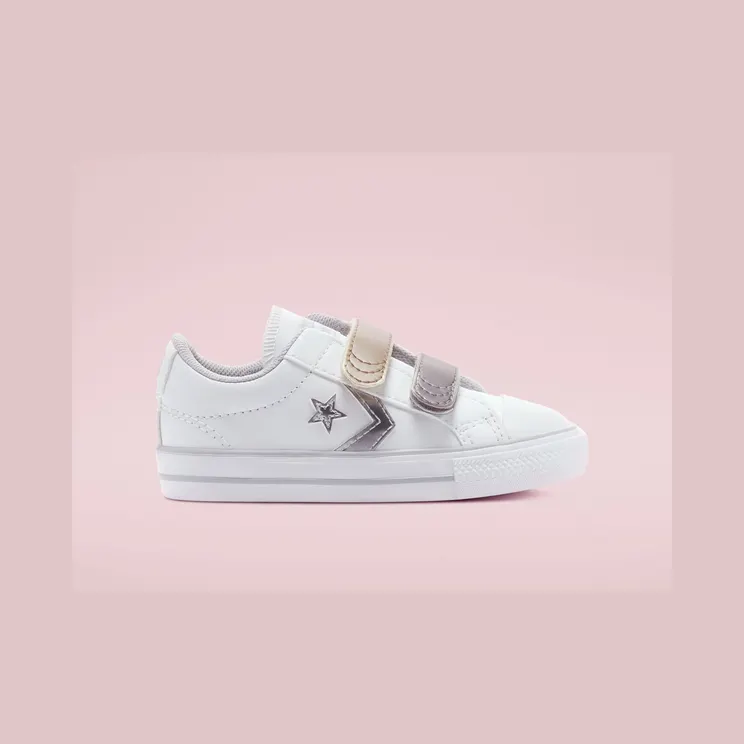 Converse Metallic Leather Easy-On Star Player Low Top White/gravel/metallic (770424C)