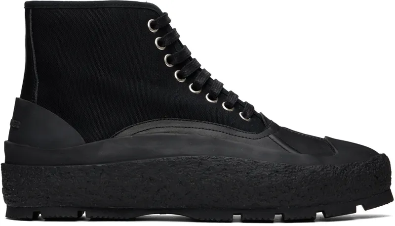 Jil Sander Black Canvas High-Top (J32WS0020_PR542)