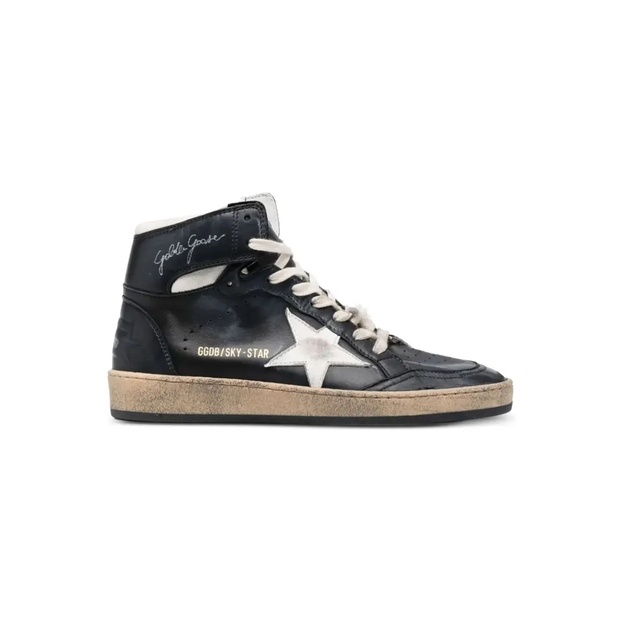 Golden Goose Sky-Star in black nappa leather with white leather star “Black” (GMF00230F002944)