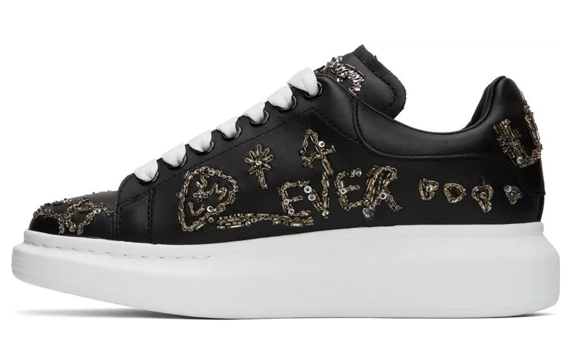 Alexander McQueen Black Tree Graffiti 1081 BLACK/SILVER (711146WICEA) (3)