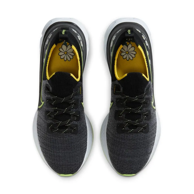 Nike React Infinity Run Flyknit Daisy Black/Speed Yellow-White-Ghost Green (CW5573-001)