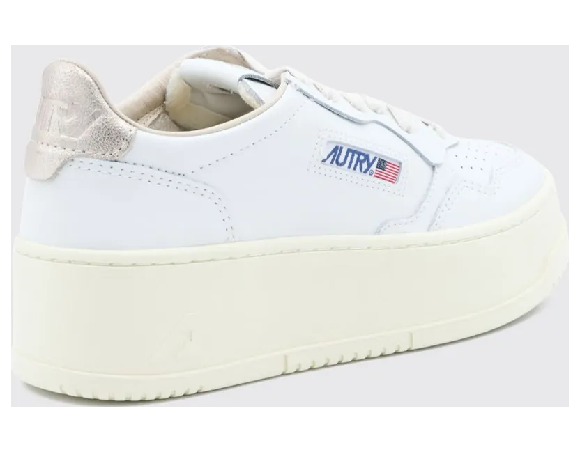Autry Medalist Platform Low Sneakers in Leather with Perforated Toe and Cut-Out Logo White (PTLWLL27) (2)