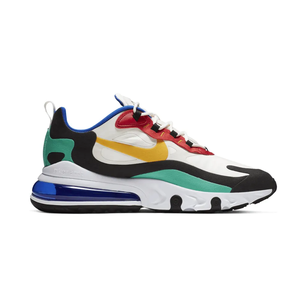 Nike Air Max 270 React Bauhaus Phantom/University Gold-University Red-Black-Kinetic Green-Hyper Royal (AO4971-002)
